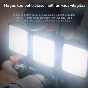 LED töltőfény kamera és telefon számára – hordozható, kézi használat, élő közvetítéshez és fényképezéshez, három színhőmérséklet, 10W, 3.7V