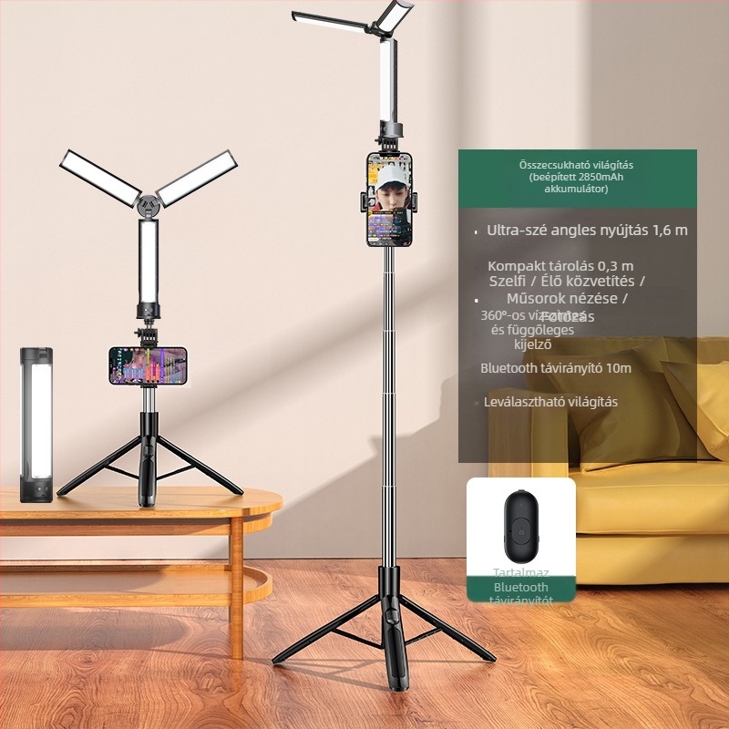 Mini LED kitöltő fény, összecsukható, asztali használatra, teljesítmény ≤10W, 220V, modell AB502