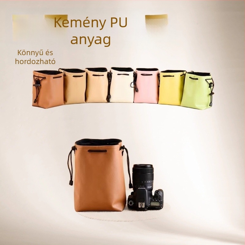 Tükör nélküli és DSLR kamerák belső védőtasnája – PU anyag; kompatibil Nikon, Sony, Canon, Fuji; belső poliészter-pamut bélés