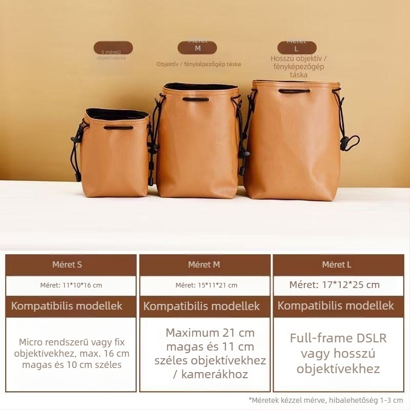 Tükör nélküli és DSLR kamerák belső védőtasnája – PU anyag; kompatibil Nikon, Sony, Canon, Fuji; belső poliészter-pamut bélés