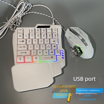 Vezeték nélküli billentyűzet és egér szett USB-interfészekkel, háttérvilágítással, játékhoz asztali számítógéphez és notebookhoz.