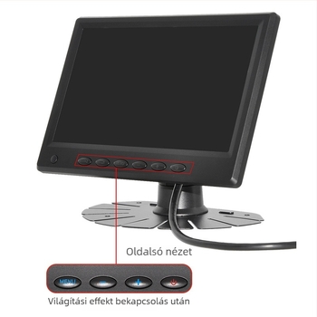 Kettős csatornás tolató dash cam előre-hátul felvétellel és kijelzővel, 1080p, 12-24V