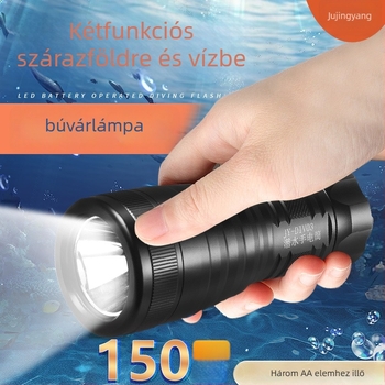 Professzionális búvár LED zseblámpa, 10W, alumíniumötvözet-test, 200–500 m hatótávolság, 1,5 órás üzemidő