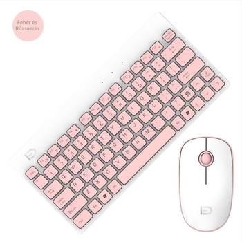 Vezeték nélküli billentyűzet- és egérkészlet, 1500 modell, USB, 1600 DPI, ergonómikus, notebook/otthon és iroda használatra