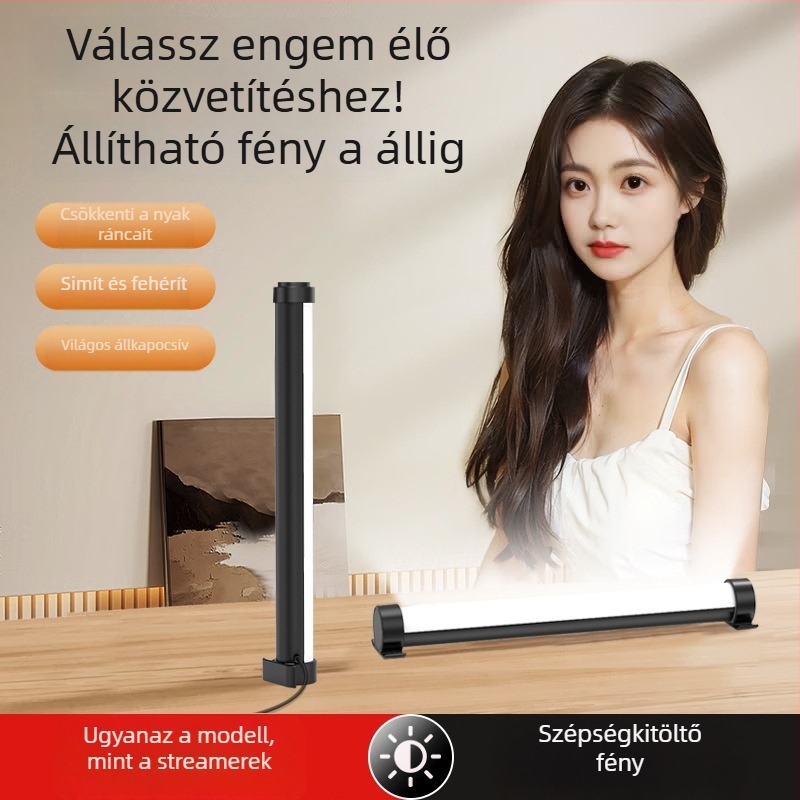 LED töltőfény panel élő adásokhoz és szépségvilágításhoz, PD62, asztali használatra, 5W, 5V, 2500–9900K