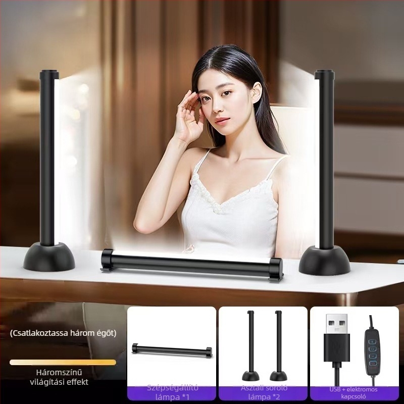 LED töltőfény panel élő adásokhoz és szépségvilágításhoz, PD62, asztali használatra, 5W, 5V, 2500–9900K