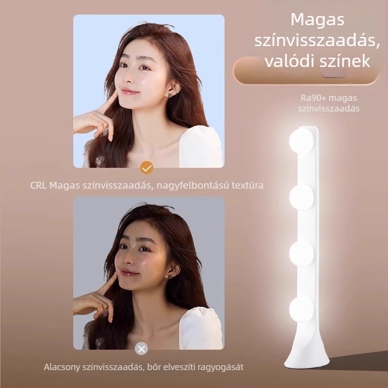 Asztali LED élő közvetítés világítás - sminkvilágítás négysor panellel, 24W, 110V, három színhőmérséklet
