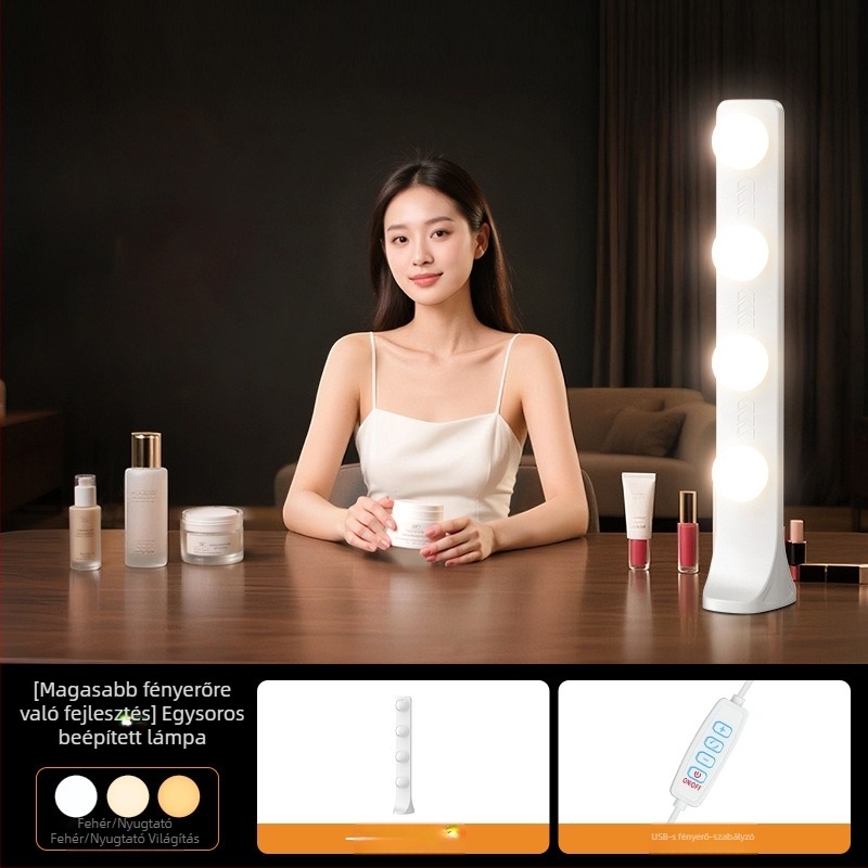 Asztali LED élő közvetítés világítás - sminkvilágítás négysor panellel, 24W, 110V, három színhőmérséklet