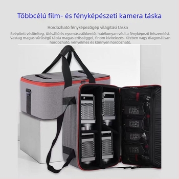 TUBAY vászon fotózás világítási felszerelés tároló táska (egyszeres/kétszeres lámpa), általános használatra, 2–2,8 kg, poliészter hálós bélés