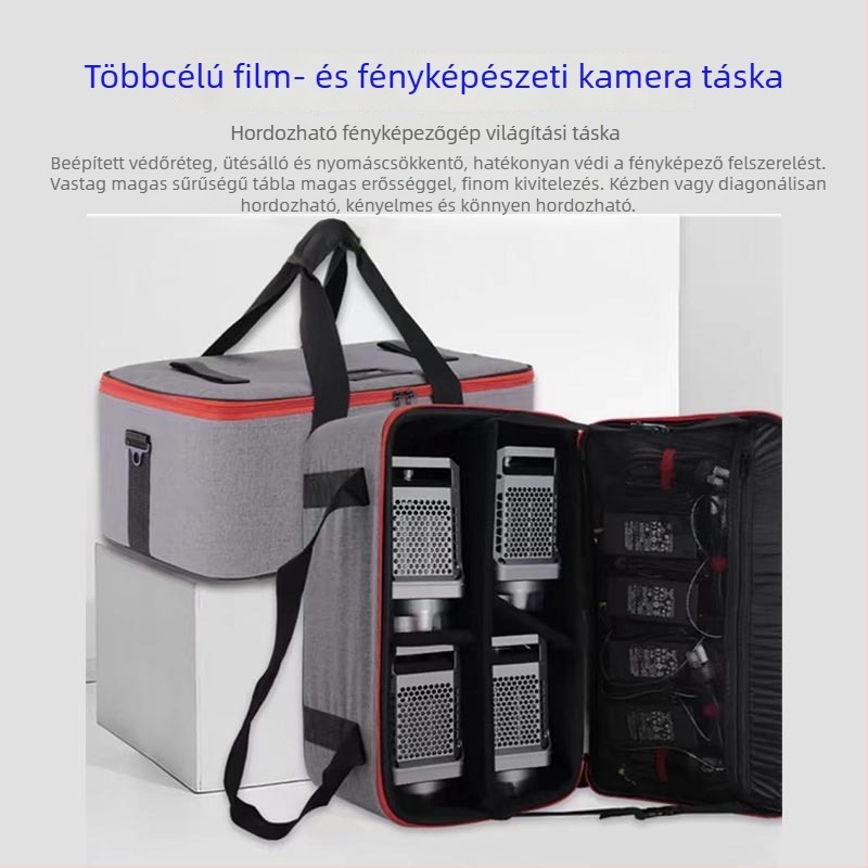 TUBAY vászon fotózás világítási felszerelés tároló táska (egyszeres/kétszeres lámpa), általános használatra, 2–2,8 kg, poliészter hálós bélés