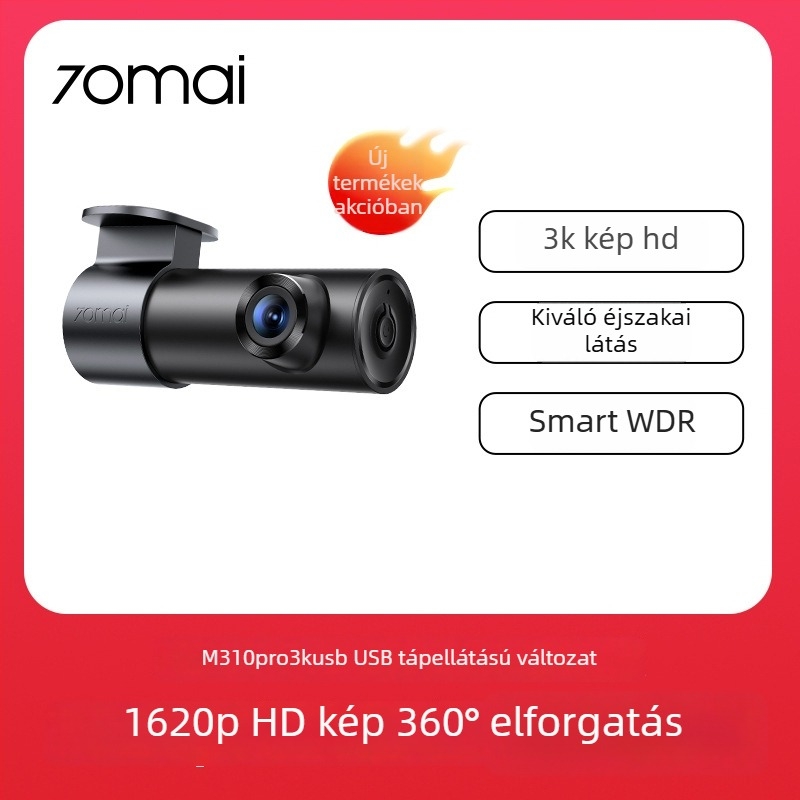 70Mai autós kamera M310 Pro 3K HD éjjellátású parkolásfigyelő vezeték nélküli modell 2025