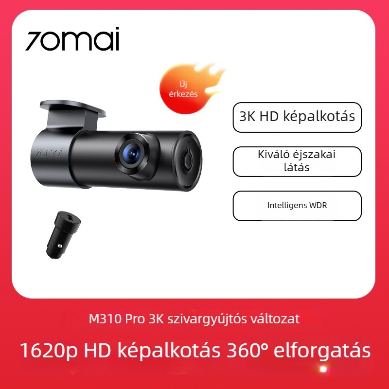 70Mai autós kamera M310 Pro 3K HD éjjellátású parkolásfigyelő vezeték nélküli modell 2025