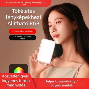 YM-40 fotózáshoz töltőfény kettős színhőmérséklettel, kézben tartható zseblámpa, 10-50W, beépített 7,4V akkumulátor