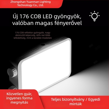 YM-40 fotózáshoz töltőfény kettős színhőmérséklettel, kézben tartható zseblámpa, 10-50W, beépített 7,4V akkumulátor