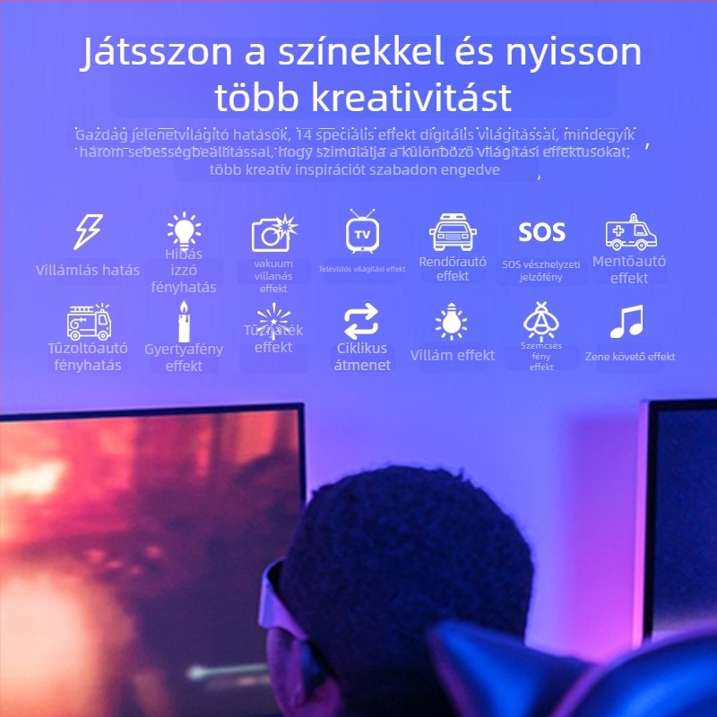 Kézben tartható RGB LED világítás élő közvetítéshez és videózáshoz, világítás fotózáshoz, modell B-40RGB, 40W, 2700–7500K, 20V 3.25A