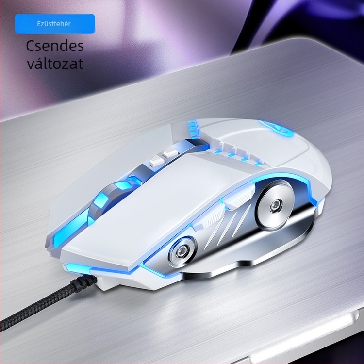 GM20 vezetékes optikai játék egér, 6 gomb, 1600 DPI, USB, 6 szintű DPI-szabályozás