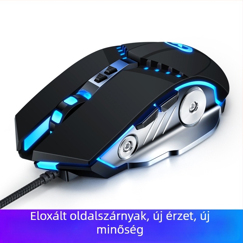GM20 vezetékes optikai játék egér, 6 gomb, 1600 DPI, USB, 6 szintű DPI-szabályozás