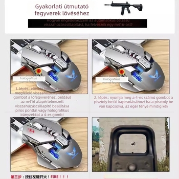G9 vezetékes játékmechanikus egér, laptophoz és asztali számítógépekhez, USB, 3200 DPI, 7 gomb, PUBG-kompatibilis