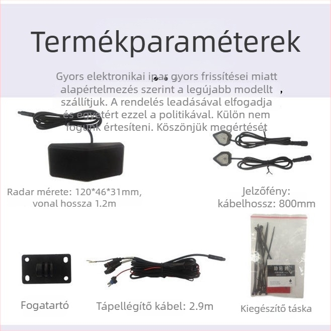 Motorkerékpár holttér-figyelő rendszer sávváltási segédlettel, 4-csatornás radar és digitális kijelző