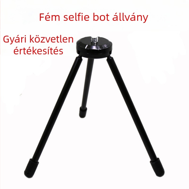 Fém asztali állvány fényképezéshez, mini állvány, 3 részes kivitel, 3D gimbal, vas és PVC felépítés