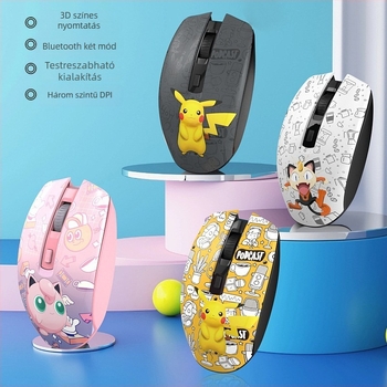 Optikai vezeték nélküli egér kettős mód 2.4G+Bluetooth, 1000dpi, 4 gomb, ergonómikus, asztali számítógéphez, logó testreszabás