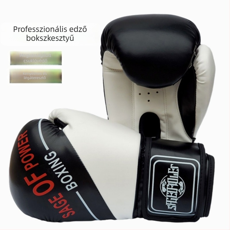 Vastagított bokszkesztyűk felnőtteknek és gyerekeknek, Muay Thai edzésekhez és edzéshez a boxzsákkal, elérhetőek 6oz, 8oz és 10oz méretekben