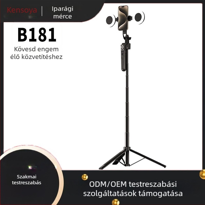 Kensouya Arcfelismerő OKos Gimbál 360° Követő Tripóddal — Alumíniumötvözet test, 360° vízszintes és függőleges forgás, automatikus arcfollow bekapcsoláskor, súly kb. 480 g