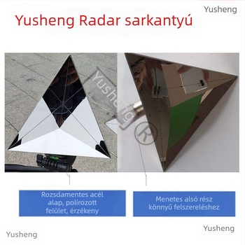 Radar sarokreflektor, teljesen fémből készült modell autókalibrációhoz, RCS-sarka mikrohullámú radar, 4 szenzor, 12V tápegység, buzzer