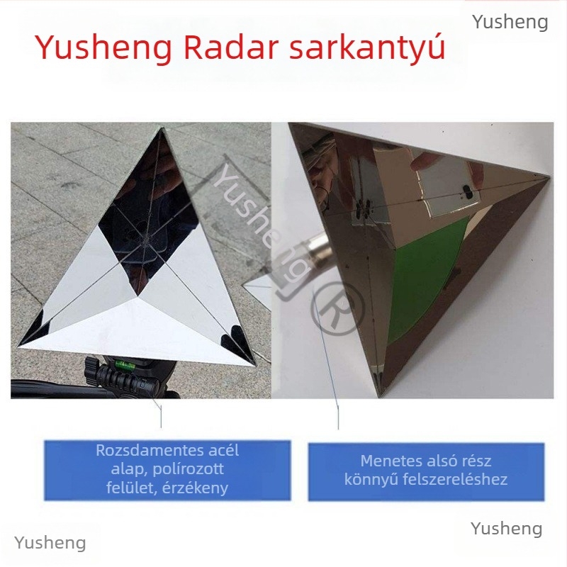 Radar sarokreflektor, teljesen fémből készült modell autókalibrációhoz, RCS-sarka mikrohullámú radar, 4 szenzor, 12V tápegység, buzzer