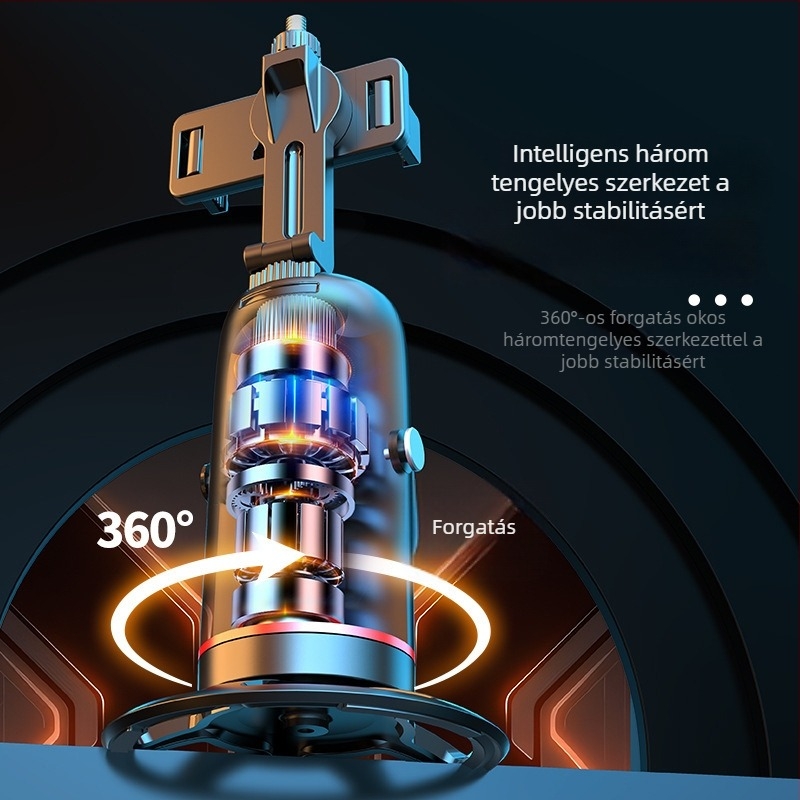 Okostelefonos gimbal AI arcfelismeréssel és követéssel – 360° pan-tilt, kompatibilis okostelefonnal, alkalmazás nélkül