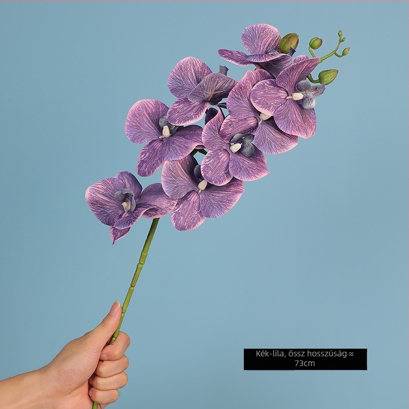 Phalaenopsis selyem orchidea, egyágú művirág; anyag: selyemtextil; fajta: Phalaenopsis; mesterség: festett, texturált, reliefes, injekciós formázás