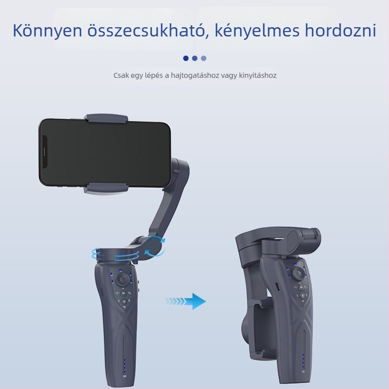 Háromtengelyes okostelefon-gimbal, összecsukható, vezeték nélküli, kézi stabilizátor arckövetéssel