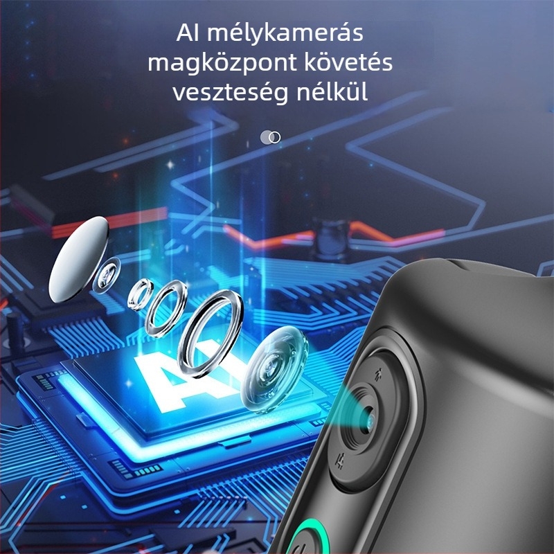 Asztali okostelefon-gimbal AI követéssel, 360° panoráma és dőlésszög, kompatibil okostelefonnal, tömeg 290 g