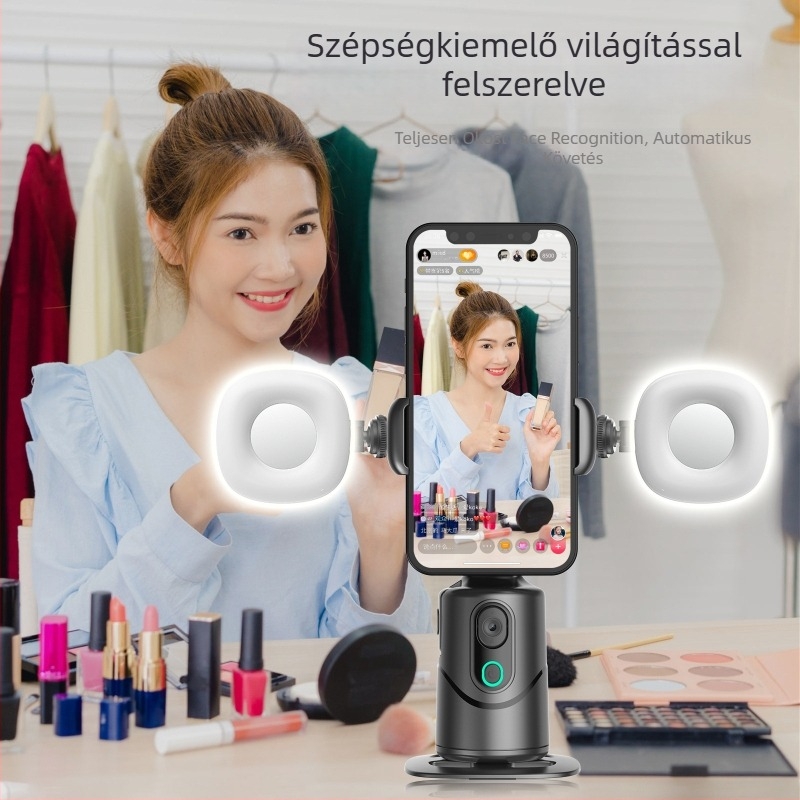 Asztali okostelefon-gimbal AI követéssel, 360° panoráma és dőlésszög, kompatibil okostelefonnal, tömeg 290 g