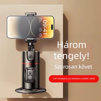 Háromtengelyes asztali gimbal 360° forgatással, élő követés és automatikus selfie (alkalmazás nélkül)