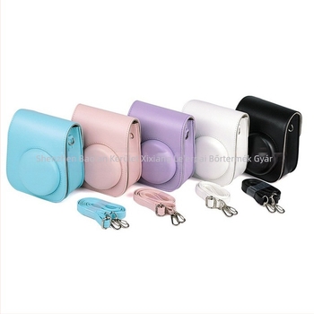 Instax Mini11/Mini9/Mini8 kameratáska, PU bőr, kereszttás stílus, vízálló, belső szintetikus bőr bélés, kompatibilis az Instax Mini sorozattal