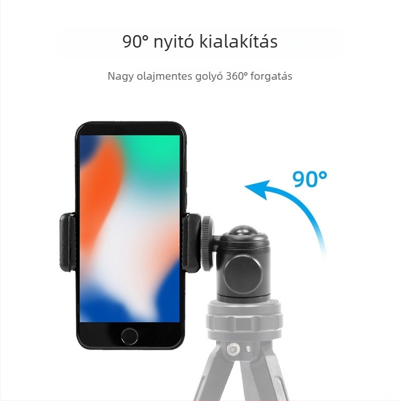 Fém forgó univerzális okostelefon-gimbal állvány élő közvetítéshez – mini gömb alakú pan/tilt Selfie tartó (alumínium, 360° pan/tilt, 56 g)