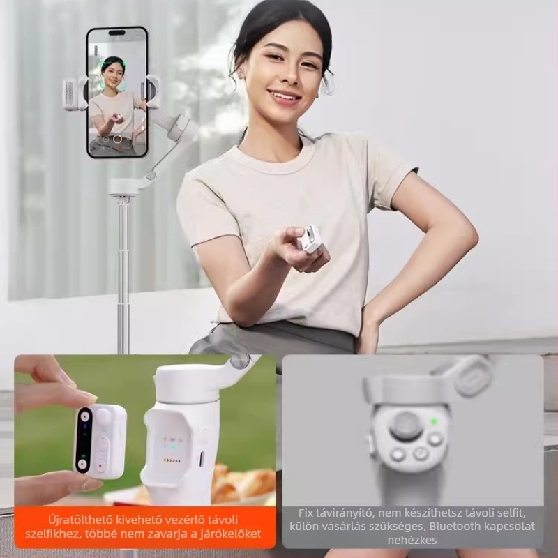 Mobiltelefonos gimbal stabilizátor – anyag: ötvözet+ABS, Vast márka, 2024-ben piacra került, kompatibil mobiltelefonokkal