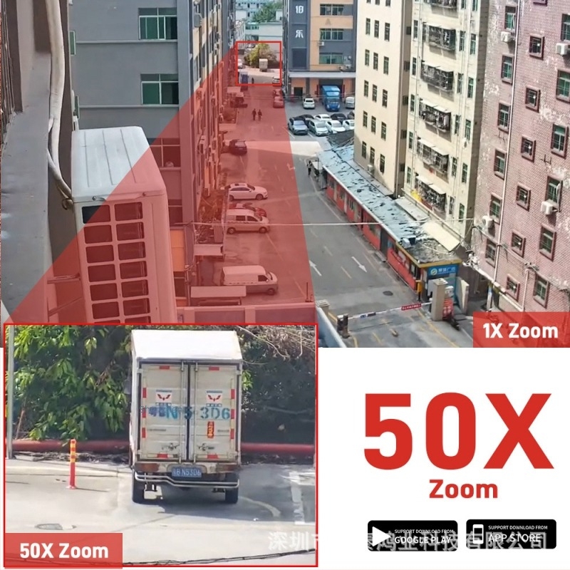 Vezeték nélküli kültéri WiFi-kamera - éjszakai látás 0,01 lux, kültéri használat, 12V tápegység, SNR >46 dB