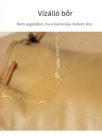 Tükör nélküli kamera táska, vízálló PU anyagból, vállon hordozható kialakítás, PU bélés, egy testhez való