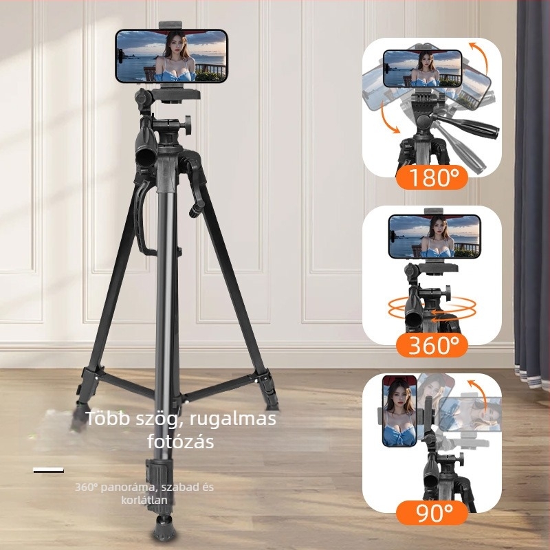 Asztali trípod 3D PTZ-vel, acél szerkezet, teherbírás 3 kg, gyorskioldó lemez