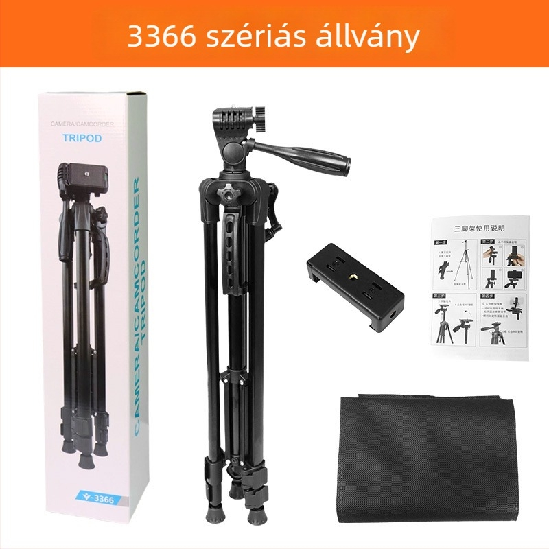 Asztali trípod 3D PTZ-vel, acél szerkezet, teherbírás 3 kg, gyorskioldó lemez