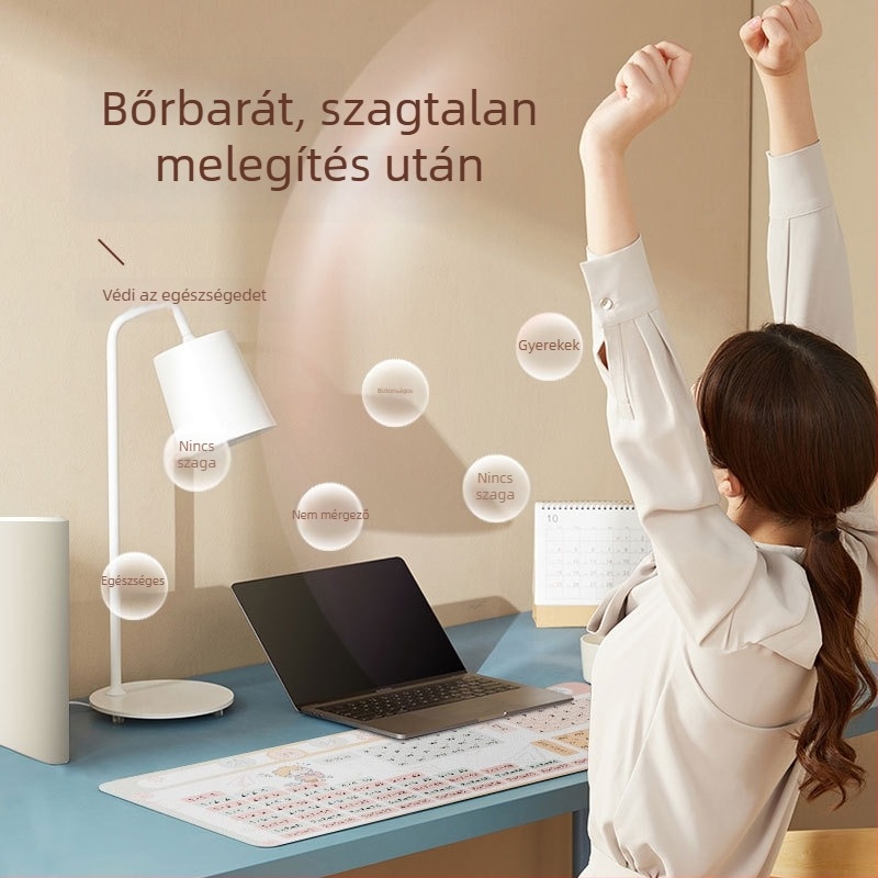 Simeno HB8036-1 Fűtőasztal-alátét — PU bőr, egyoldalas, melegíti a kezeket, varrott kivitel
