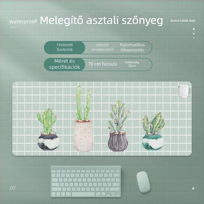 Simeno HB8036-1 Fűtőasztal-alátét — PU bőr, egyoldalas, melegíti a kezeket, varrott kivitel