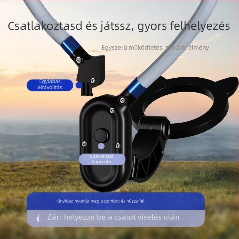 Nyakba akasztható telefon-tartó mágneses első személyes perspektívával élő közvetítéshez, műanyag kivitelben, alkalmas kerékpározáshoz, horgászathoz és szabadtéri sportokhoz