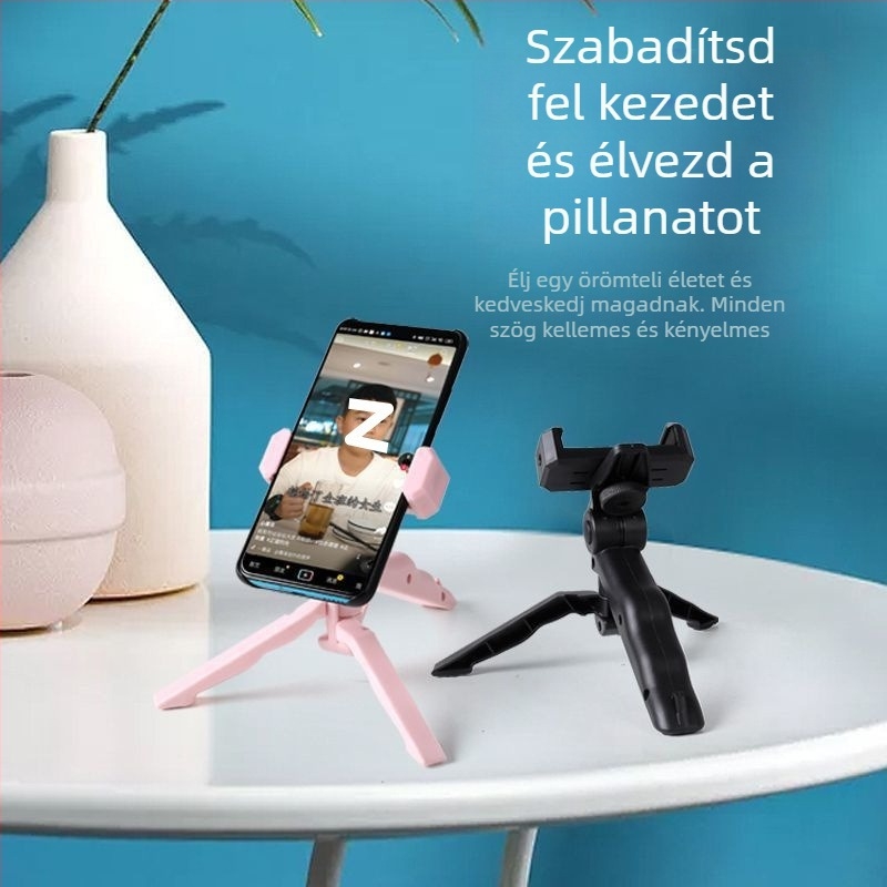 Asztali telefontrépód – gömbfej, 5 szakasz, összecsukható, többfunkciós selfie állvány