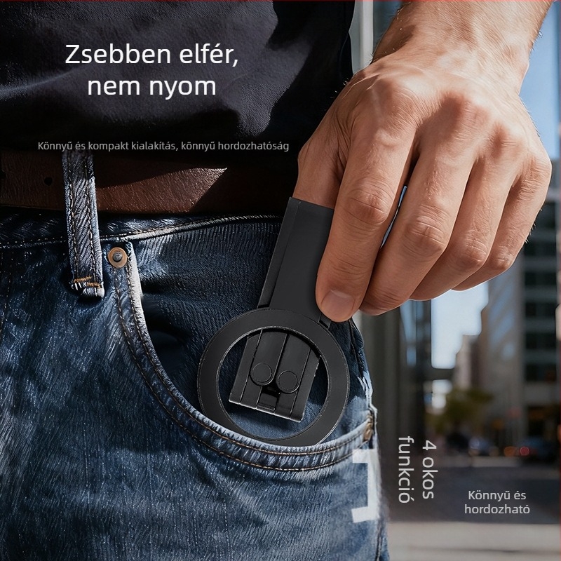 Összecsukható telefon-tartó, ABS anyag, egyszerű kivitel, testreszabás támogatott, semleges márka