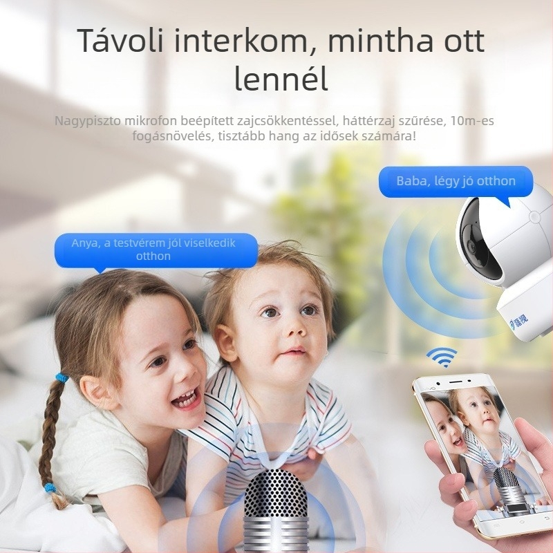 ICSEE vezeték nélküli otthoni kamera — 5V tápegység, műanyag PTZ, falra, mennyezetre vagy sík felületre szerelhető
