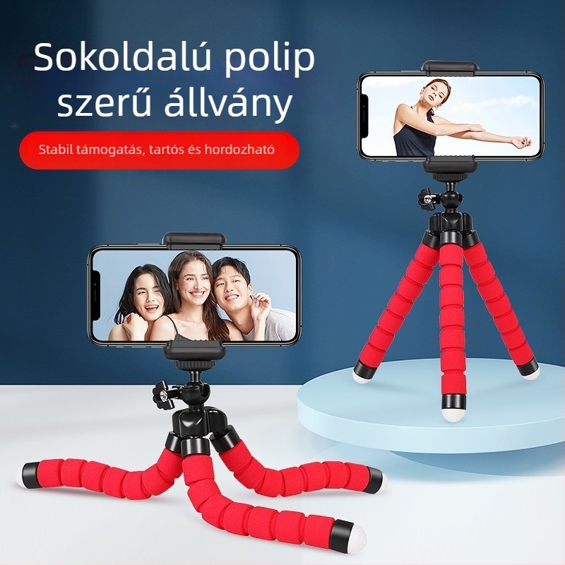 Rugalmas állvány kamera és telefonhoz – PP anyag + szivacs + vaslemez, általános kompatibilitás, utazáshoz ideális, testreszabható