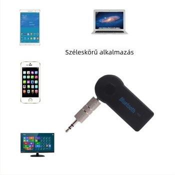 Autó kormánykerékre tervezett Bluetooth vevő MP3 lejátszó, Plug-and-Play hands-free, ABS ház, 5V bemenet, 3 m kábel
